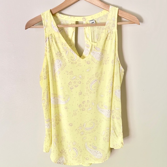 Old Navy Tops - Old Navy Motif Paisley Bright Yellow Blouse